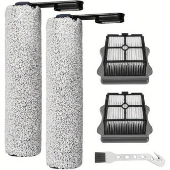 5 Packs, Replacement Brush Roll And HEPA Filter For Tineco Floor One S5 / S5 Pro / S5 Pro 2 / S5 Extreme Wet And Dry Vacuum, (2 Brush Rolls + 2 Filters + 1 Cleaning Brush)