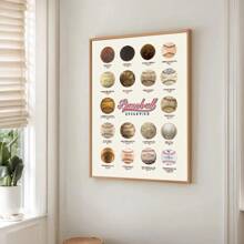 1/2 pièces Affiche murale de sport baseball et bâton de hockey sans cadre, impression sur canevas, décoration minimaliste pour chambre de garçon, salle de jeux, appartement, salon, chambre à coucher, décoration moderne pour la maison