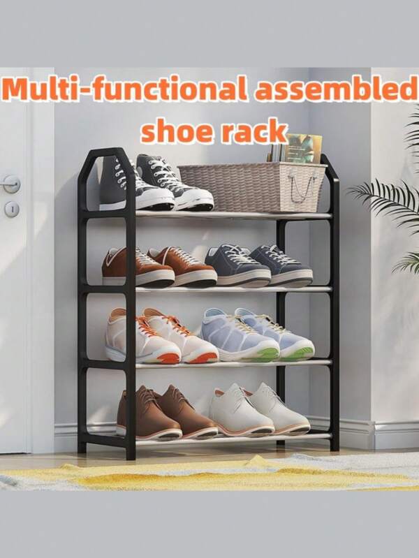 4-Layer/5-Layer Simple And Stylish Shoe Rack Ladder-Shaped Shoe Storage Rack Bracket Living Room Space Saving Modern Assembly Shoe Rack Home Metal Shoe Rack, Suitable For The Entrance Shoe Storage Rack, Easy To Install, Save Space, Handrail Upgrade, Anti-Fall, Suitable For Closets, Entrances, Bedrooms, Floors, Outdoors