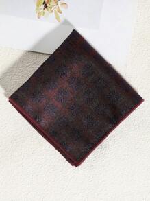 1pc Men's Casual Floral & Striped Pattern Handkerchief/Pocket Square, Suitable For Business, School, Daily Wear