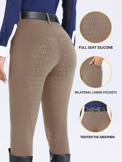 ROYALS MATTINI Women's Equestrian Jodhpurs, Horse Riding Breeches Pants With Full Silicone Grip Seat, Breathable Moisture Wicking Fabric, Suitable For Equestrian Sports