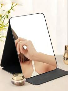 1PC Foldable Makeup Mirror, Dressing Table Makeup Mirror, Convenient Storage And Space Saving, Suitable For Bathroom, Student Dormitories, Dressing Table Bathroom Accessories Home Bathroom Decor Fall Decor Makeup Organizer Back To School