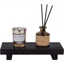 1pc Simple Farmhouse Style Wooden Footstool, Soap Dish Holder With Tray And Stand Base, Multi-Purpose Home Decor For Sink, Countertop, Bathroom, Living Room, Kitchen, Soap Dish, Flower Rack