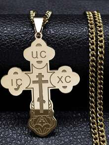 俄罗斯基督教东正教十字架项链不锈钢 UC IC XC 耶稣宗教祈祷项链 - 項鍊 - 查看 13