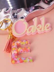 1 PC Custom Name Handmade Colorful Resin Keychain, Personalised Heart Initial Resin Keychain, Letter Keychain, Gift Idea, Kids Backpack Charm