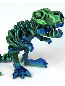 T-Rex 恐龙骨架装饰套装，3D 打印塑料装饰，色彩鲜艳 - 非常适合办公桌和家居装饰，是送给青少年和收藏家的完美礼物 - 隨機 - 查看 4
