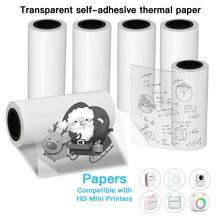 Transparent Thermal Sticker Paper For Mini Printer 57mm X 3m Printable Sticker Paper Self-Adhesive Mini Thermal Printer Stickers Papers For Pocket Thermal Printer And Most Instant Print Cameras,Christmas Printing Gift