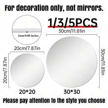 5 buc, Tavă cu oglindă pentru nuntă, Tablă rotundă pentru lumânări cu oglindă de 8 inch, Folosită pentru decorațiuni de nuntă în centrul mesei, Tavă de decorare cu oglindă pentru petrecere de baby shower, Lumânări de masă pentru nuntă, Plăci de petrecere, Decorațiuni de Crăciun, Tavă pentru magazin de bijuterii Decor de perete Decor cameră Autocolante oglindă Perete Oglindă Oglindă pentru perete Decor cameră Decor casă Decor baie Decor living