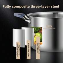 Heavy Duty SUS304 Stainless Steel 3-Tier Steamer Pot, Cooking Pot, Stockpot, Large Capacity, Multi-Function Cookware For Home Kitchen