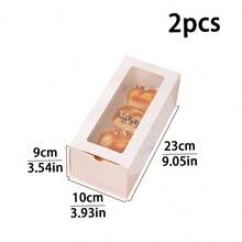 2pcs/4pcs Simple Ins Style Cake Boxes With Transparent Window & Drawer, Cake Roll Towel Packaging Bakery Dessert Boxes, Gifts & Takeout Boxes For Dessert Shop, Birthday Gifts, Large Capacity - Multicolor - View 19
