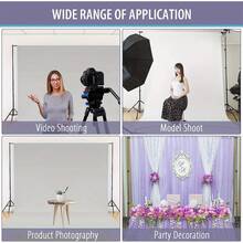 Adjustable Backdrop Stand Kit - 2x3m (6.5x9.8ft) Photography Background Support System With Carrying Bag And 4 Clamps – Perfect For Photo Studio, Video Shoots, And Professional Photography Setup - 6.5 * 9.8ft - View 5