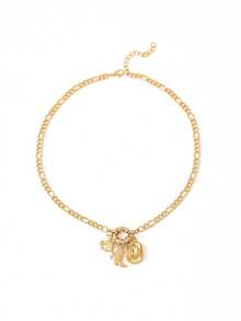 1 件时尚靴子、牛仔帽和马吊坠项链，百搭嘻哈西部风格项链