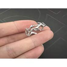 1pc Adjustable Branch Shaped Ring, Fashionable And Stylish Designer Couple Rings, Vintage Criss-Cross Tree Branch Design Open Finger Ring, Gifts For Men And Women - Silver - View 2