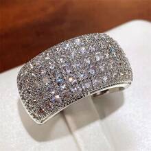 1 Stück Damen Mode Ring, luxuriöser funkelnder Zirkonia eingelegter Legierungsring, geeignet für Valentinstag, Urlaub, Pendeln, Dates, Partys, Hochzeiten, Verlobungen, geeignet als Geschenk für Ehefrau, Freundin, Mutter zum Geburtstag, Jahrestag, Neujahr, für alle Jahreszeiten