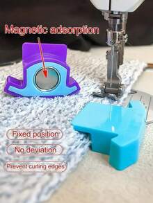 1/2件装磁性缝纫机导轨，新型多功能缝纫机工具多边形强磁性量规，卷边导轨缝纫配件 - 彩色 - 查看 4
