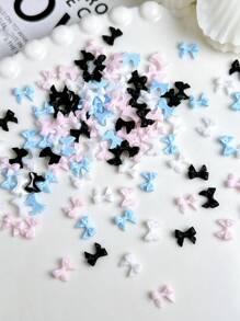 30Pcs Random Mixed Abs French-Style Bowknot,3D Bowknot Nail Charms,Simple Nail Art Accessories Diy Nail Supplies Nails Nail Gems