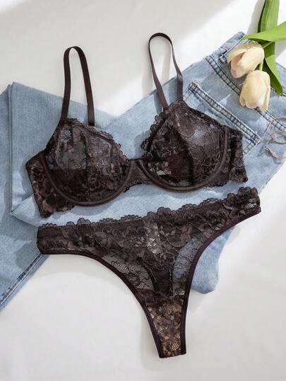 1set Kanten Underwired BH Slipje Set view 5