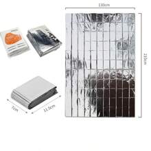 5/10pcs Pack Outdoor Warm Blankets, Double-Sided Silver Thermal Blankets Portable First Aid Emergency Survival Blankets For Camping & Rescue