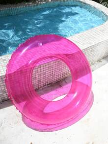 1pc Creative Transparent Swim Ring 60-90CM, Inflatable Swimming Float Raft For Pool And Beach Party, Perfect Summer Gift, Swimming Pool Lounger Float For Adult Vacation And Relaxation