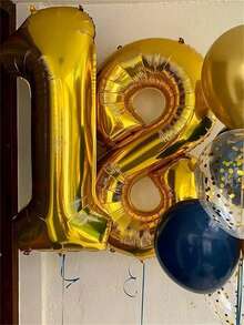 40 Inch Large 18th Birthday Number Balloon Candy Color 21st Birthday Number Balloon 1 Free Accessory 18th Birthday, 21st Birthday Party Decoration Scene Arrangement 18th 21st Photo Props - 18th Birthday - View 8