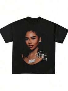 Women Men Mariah Scientist Rapper Young-Hop Tee Tshirt, Women Tee Classic Thugs Print Round Neck Short Sleeve-Shirt Y2K Vintage Streetwear Graphic Oversized Cotton Women Tops&High Street Printed-ShirtSuitable Both Men And Wo - A5 - 查看 1