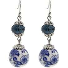 1928 Jewelry Drop & Dangle Earrings (1 Pair) - Montana Dark Blue and Blue Willow Beaded Drop Earrings - View 1