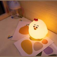 Cute Gugu Chicken Night Light, Silicone Lamp For Bedroom Or Living Room, Rechargeable, Touch Sensor Table Lamp