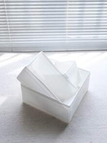 3件套可折叠无盖小抽屉整理盒，衣服、内衣、袜子分隔储物盒，布艺玩具收纳盒 - 白色 - 查看 4