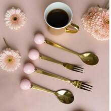1/2/4/6 pièces Set de fourchette et de cuillère en acier inoxydable de luxe - Couverts mini élégants avec finition miroir - Idéal pour le thé de l'après-midi, les mariages, les cafés et les voyages - Cadeaux de vaisselle haut de gamme pour les femmes, les remises de diplômes, la fête des mères et les anniversaires - résistants à la rouille