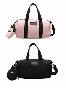 Versatile Nylon Boston Bag, Lightweight Outdoor Fitness Bag, Fashionable Nylon Handbag, Multifunctional Large Capacity Shoulder Bag, Crossbody Bag, Shoulder Crossbody Small Bag, Adjustable Shoulder Strap, Comfortable - Multicolor - View 9