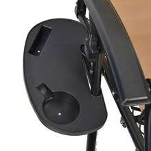 1 件黑色零重力椅杯架托盘带手机插槽 - 便携式侧夹式扶手配件，适用于折叠休闲椅、零食和饮料储存，塑料设计，放松舒适，便携式杯架 | 功能性扶手附加组件 | 实用实用设计