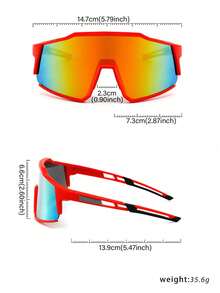 1pc Men's One-Piece Cycling Eyeglasses, Outdoor Bicycle Windproof Sports Goggles For Summer Beach Vacation,Outdoor,Travel - Multicolor - View 8