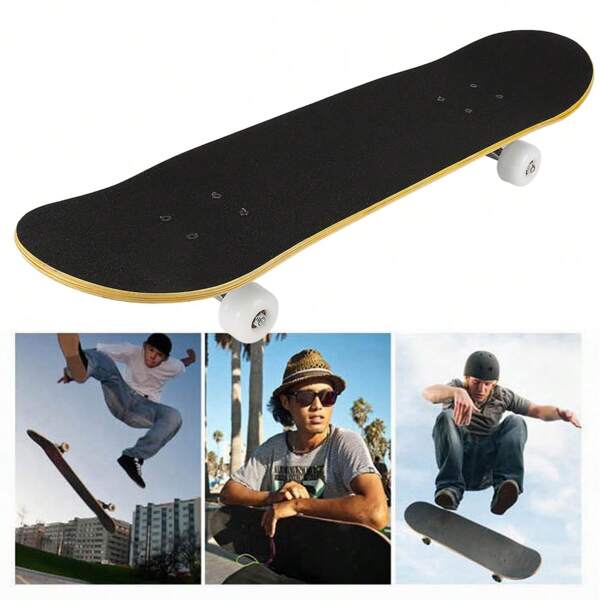Vierrad Stille Skateboard,Anfänger-Skateboard,Skateboard – Leichtgewicht für Streetskating-Anfänger, Erwachsene und Jugendliche,Jungen und Mädchen,Belastbarkeit 250kg(79.5*20*13cm)