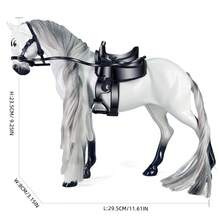 1 Set Farm Model Toys, Horse Model Size Around 6 Inches, Brushable Horse Hair, DIY Toy Set, White And Brown Horse Available, Farm Horse Stable Animal Model Set, Gift For Boys Girls Christmas, Kids Pretend Play Toys, Festival Gift Toys (Random Color Accessories) - Multicolor - View 3