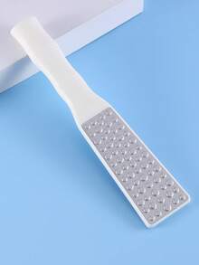 Multifunctional Double-Sided Stainless Steel Foot File, Callus Remover, Dead Skin Scraper With Bamboo Textured Non-Slip Plastic Handle, Foot Care Tool - White - View 5