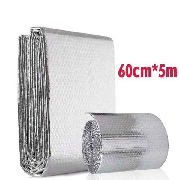 60cm X 5m Aluminum Foil Bubble Insulation Film Radiator Heat Reflective Insulating Foil Energy Saving Radiator Pad,Creating A More Energy-Efficient Environment, Can Be Cut