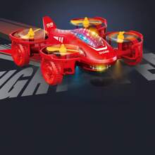 Juguete eléctrico de avión con forma de tiburón que gira 360°, con luces y sonido, coche eléctrico con piruetas, avión biónico eléctrico resistente a impactos con luces, el mejor regalo de Navidad y cumpleaños para niños y niñas, vuelta al colegio