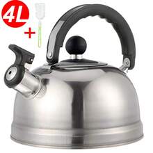4L Stainless Steel Whistling Kettle Stove Top Hob Kitchenware Tea Camping UK - 1 - View 1