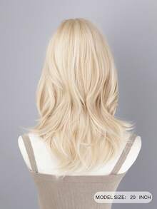 22 英寸金色合成假发，带流苏，耐热，中长，适合日常佩戴、派对、圣诞节和万圣节