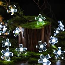 Solar Purple Cherry Blossom String Lights, 8 Function, Courtyard Balcony Outdoor Camping Decoration Light String, Holiday LED Atmosphere Light, 1 String 20/30/50/100/200LEDS