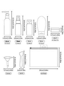 Travel Refillable Bottle Set Spray Lotion Shampoo Shower Gel Tube Bottling Cosmetic Empty Liquid Container Portable Tool Refill - White - View 4