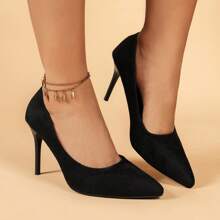 Elegant Plain All-Match Versatile Pumps, Women 2025 Spring/Summer New Sexy High Heel Pointed Toe Suede Bridesmaid Shoes