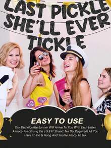 1Set,DIY String Funny Bachelor Party Banner Naughty Bachelor Party Decoration Glitter Bridal Shower Sign For Wedding Party Favor Supplies Gift Ideas (Glitter Rose Red) (Glitter Black) (Glitter Champagne Gold) - Multicolor - View 5