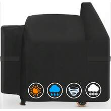 Cubierta para parrilla Comnova para Pit Boss 820-850 - Parrilla Z 700 - Cubierta premium impermeable y resistente para ahumador de pellets Pitboss, cubierta de BBQ de pellets de 600D para Pit Boss 820 Deluxe, Pro 850 y parrilla Z 700 - Negro - Pit Boss 820D - Ver 1