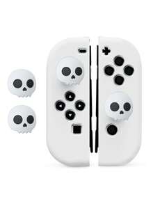 1 件可爱花卉和骷髅方向键及 ABXY 键帽，适用于 2 / NS / OLED、New Switch 2 (2025) 配件、Joycon 摇杆帽套装