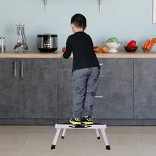 Vandise Heavy Duty Steel Step Stool Ladder - Foldable Compact Portable Platform Ladder With Non-Slip Pads For Adults & Kids - Multi-Functional Small Stool For Kitchen Bathroom Camping Office (Can Sit On) | Adjustable Steel Step Stool | Folding Metal Ladder With Anti-Slip Surface | Compact Multi-Purpose Stool For Home Use - White - View 8