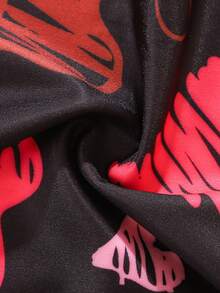 5 件女士无缝内裤，波浪边，柔软亲肤面料，心形印花光滑内衣套装