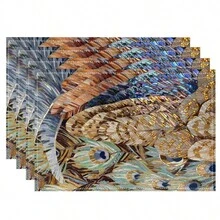 1/4/6 piezas Manteles individuales lavables de lino con estampados, salvamanteles protectores para mesa de interior y exterior, adecuados para vacaciones, fiestas, cocina