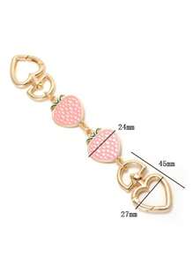 Strawberry Heart Bag Strap Extension Chain, Replacement Underarm Bag Chain, Metal Shoulder Strap Extension Accessory