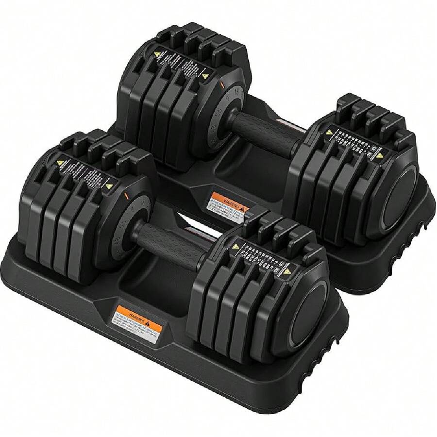 Adjustable Dumbbells Set, 11kg/24.5kg/55lbs Dumbbell Weights Pair For Men And Women, Anti-Slip Handle With Safety Locking Mechanism For Home Gym Exercise Equipment